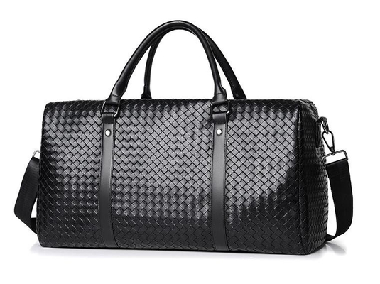 Braid PU Fabric Retro Style Large Sports Duffel Bag Wear Resistant