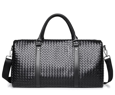 Braid PU Fabric Retro Style Large Sports Duffel Bag Wear Resistant
