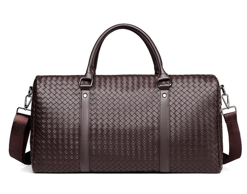 Braid PU Fabric Retro Style Large Sports Duffel Bag Wear Resistant