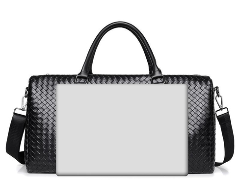 Braid PU Fabric Retro Style Large Sports Duffel Bag Wear Resistant